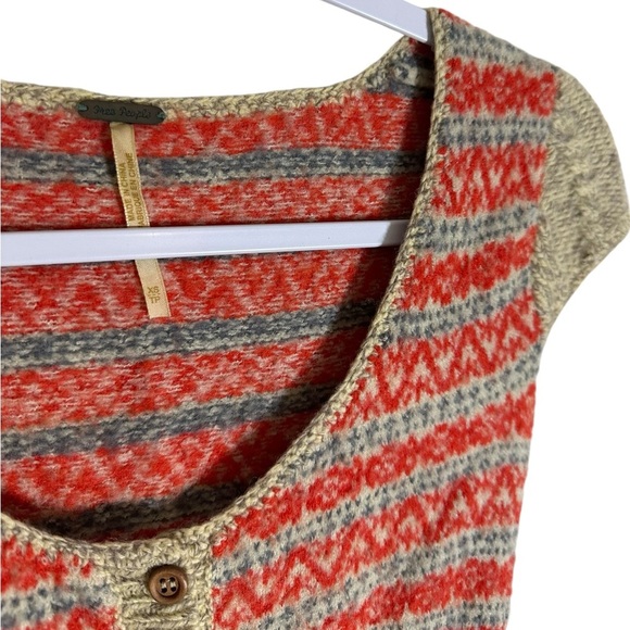 Free People | Fair Isle Wool Cap Sleeve Sweater | Size XS - Picture 2 of 5